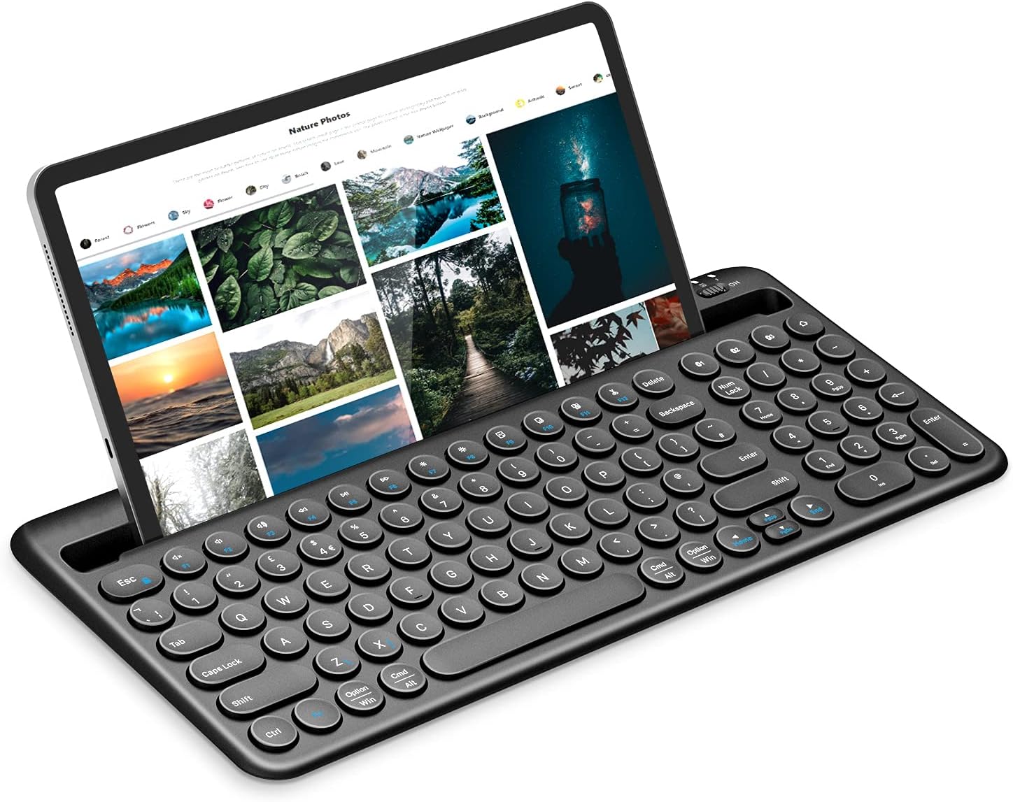 Bluetooth Keyboard for MultiDevice, Wireless Rechargeable Keyboard