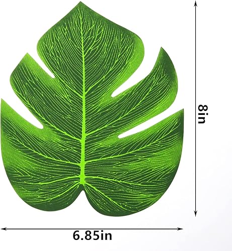Miniatura 2 de 60 piezas de hojas de palma artificiales, decoración de fiesta de hojas tropicales, hojas de palma sintéticas para safari, selva, hawaiano, Luau,