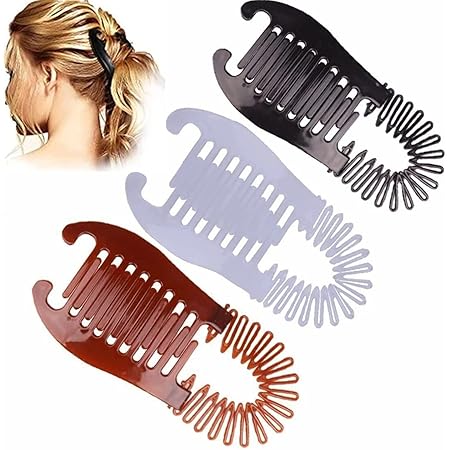 12 Pieces Banana Hair Clips Plastic Flexible Interlocking Banana Clips ...