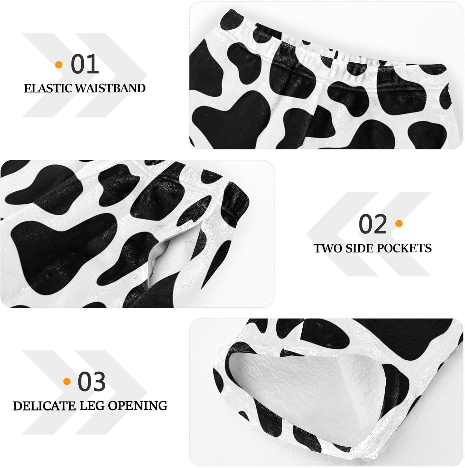 visesunny Cow Spot Print Boys Pants for Kids Fleece Bottoms Long Jogger Pants Trousers with Pockets Size 6-14Y