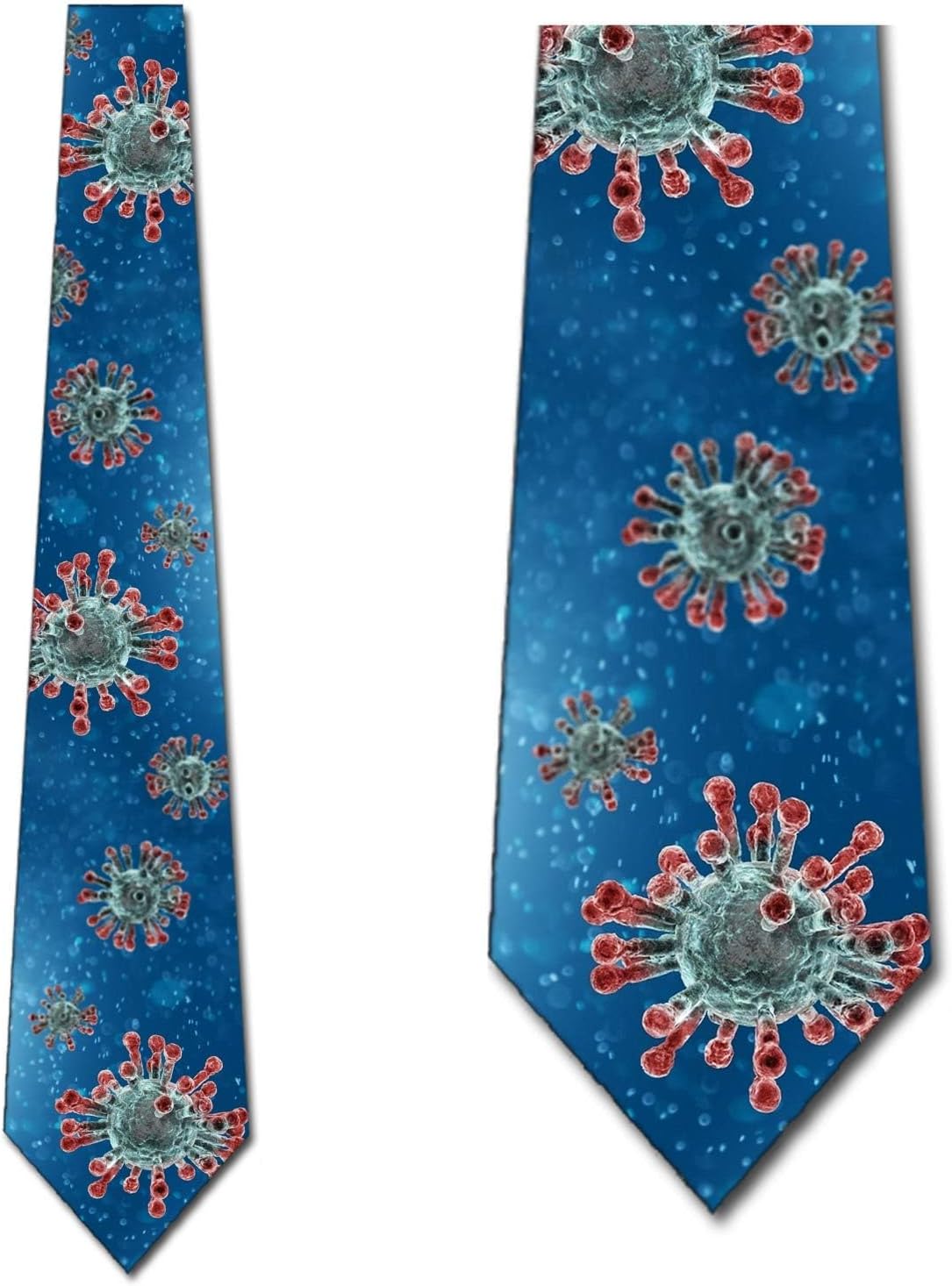 Three Rooker Virus Ties Mens Covid Necktie Pandemic Science Tie