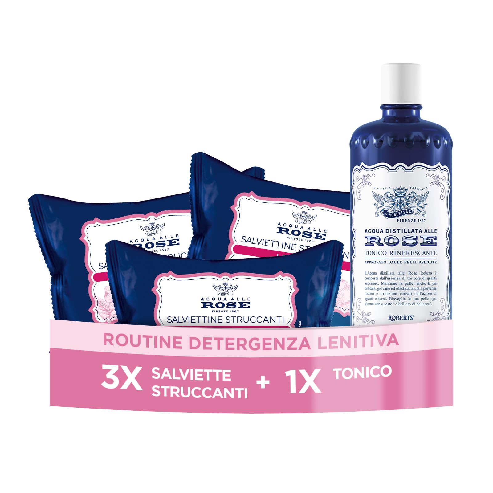 Acqua alle Rose, Salviette Struccanti Lenitive + Tonico Viso