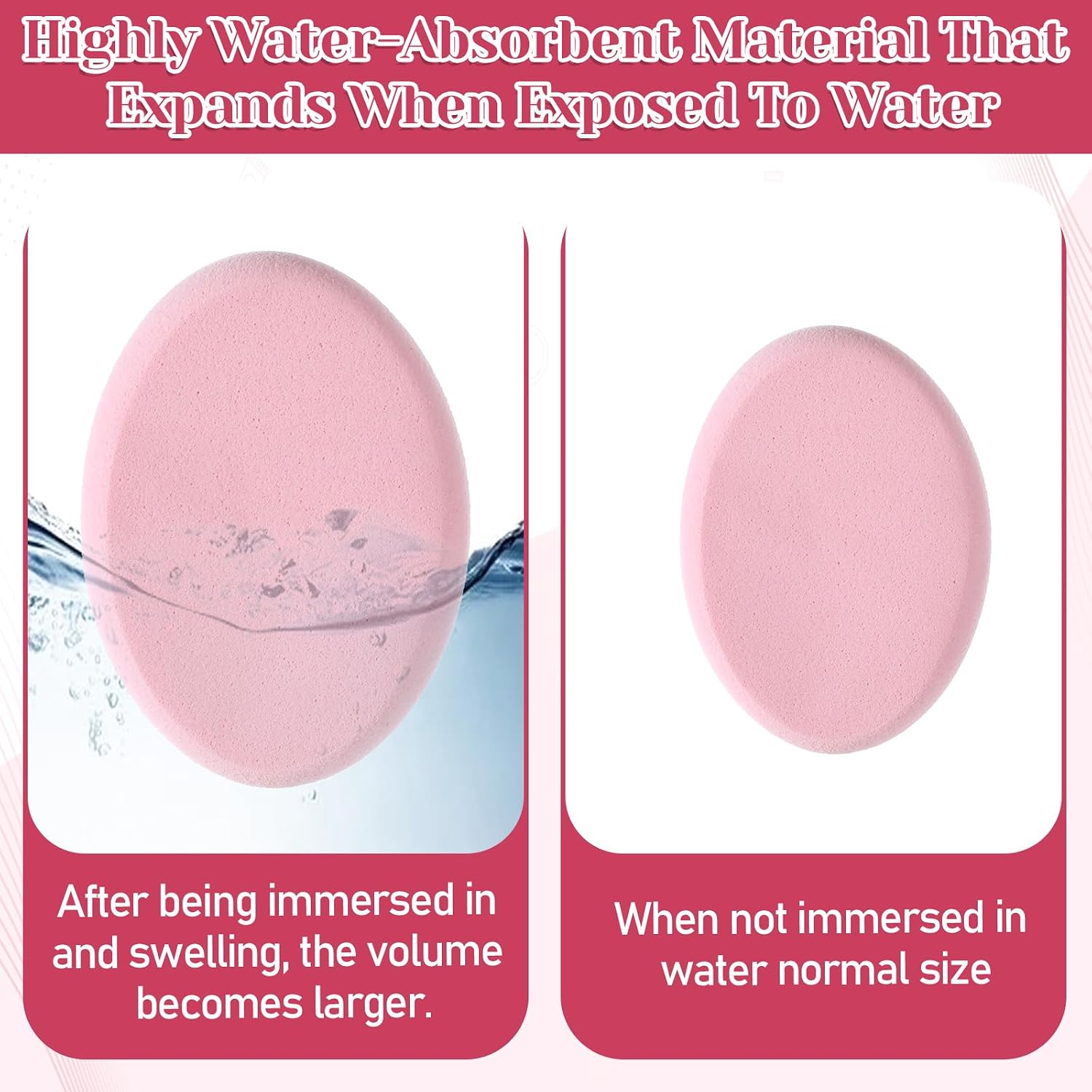 2 Pack Sponge for Makeup, Oval Puff Egg Foundation Sponge Skin Tone and Pink Air Cushion Puff for Eye Foundation Blush Application Forehead Cheeks Wet and Dry