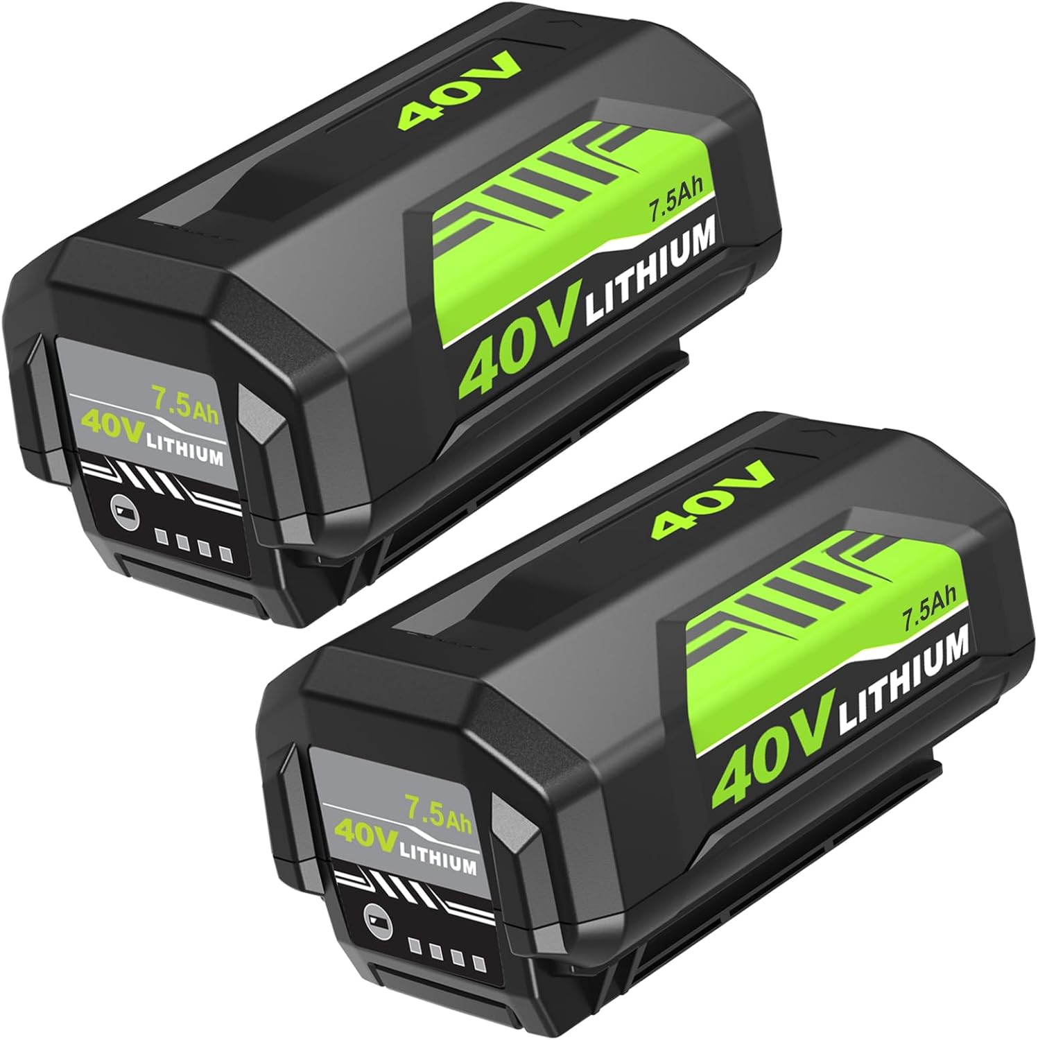 2Pack 40V Lithium ion Battery 7.5Ah Extended Capacity Replacement for Ryobi 40V Battery Compatible with Ryobi 40Volt Battery OP4026 OP40261 OP40404 OP40501 OP40602 OP40804 Cordless Power Tools