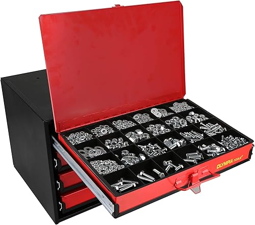 Miniatura 4 de Olympia Tools 90-806 - Organizador de herramientas de 4 cajones, negrorojo y Durham 102-95-IND gris acero laminado en frío, caja de cucharón grande