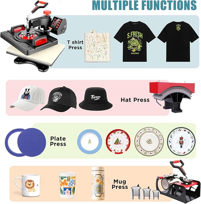 Prensa Térmica AKEYDIY 8 en 1, 12x15 Pulgadas, Sublimadora miniatura 5