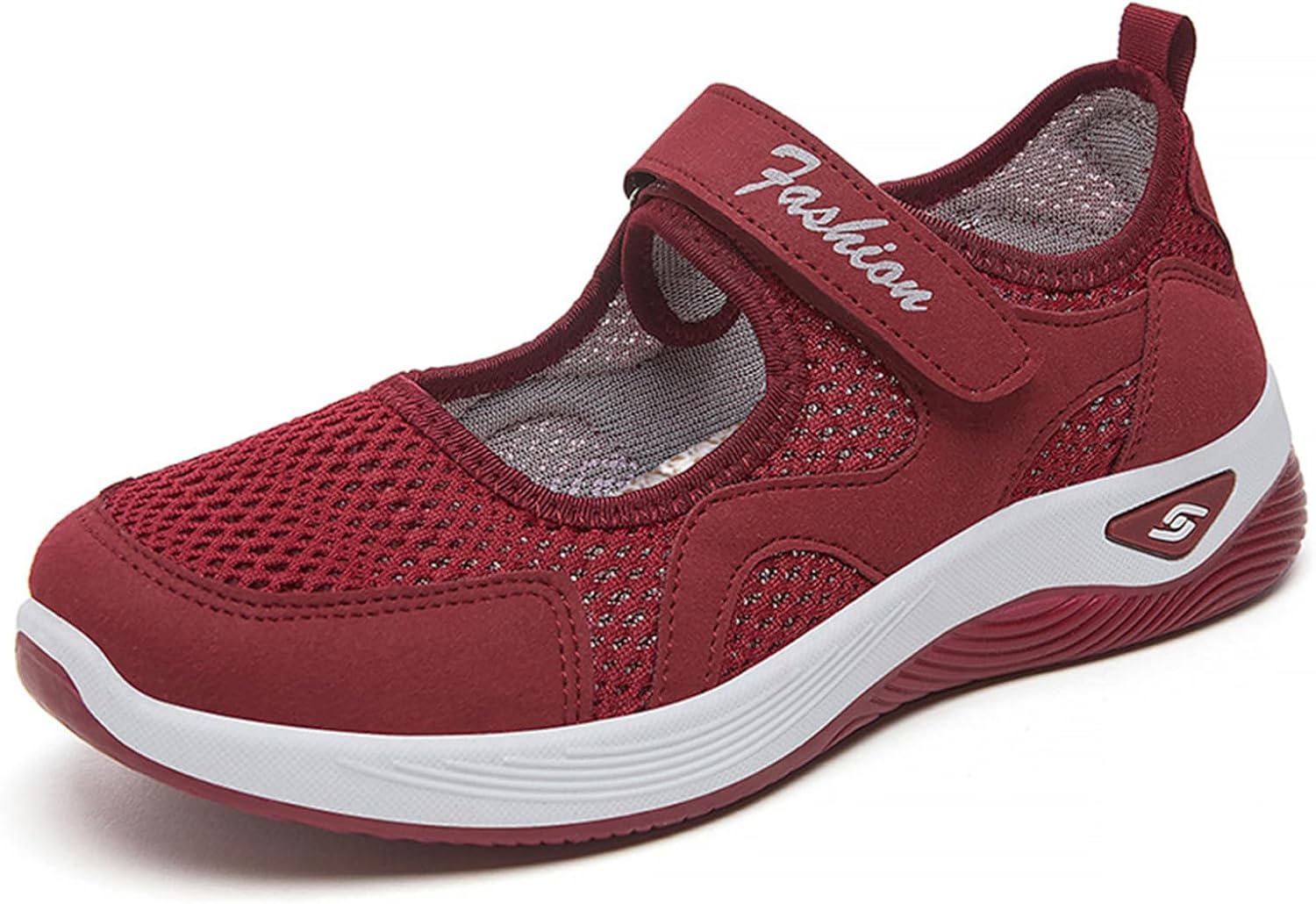 Womens Walking Shoes Casual Breathable Closed Toe Mesh Hollow Out Outdoor Sport Sneakers Summer Lightweight Comfortable Non-Slip Soft Sole Wedge Footwear
