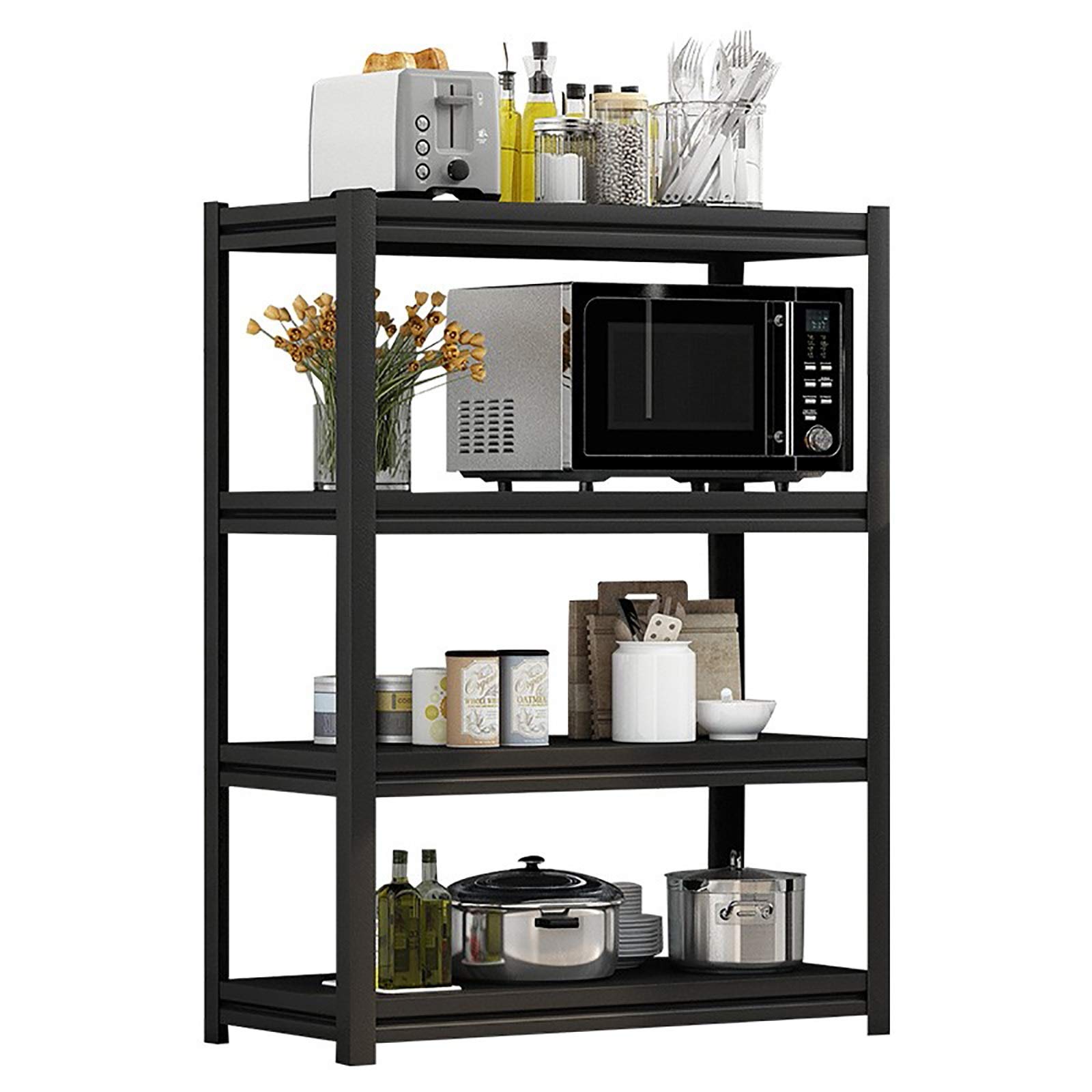 Scaffale regolabile in metallo a 3 ripiani per bagno, garage e cucina, organizer multiuso con ingombro ridotto (90 x 35 x 118 cm)