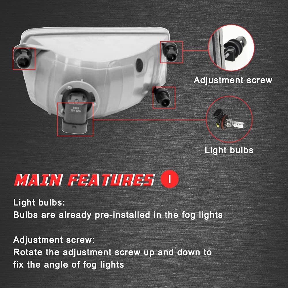 Exclusive Discount 50% Price Driving Fog Lights Lamps Replacement for 2006 2007 2008 2009 2010 Ford Explorer With 9005 12V 65W Halogen Bulbs ​ (Clear Lens)
