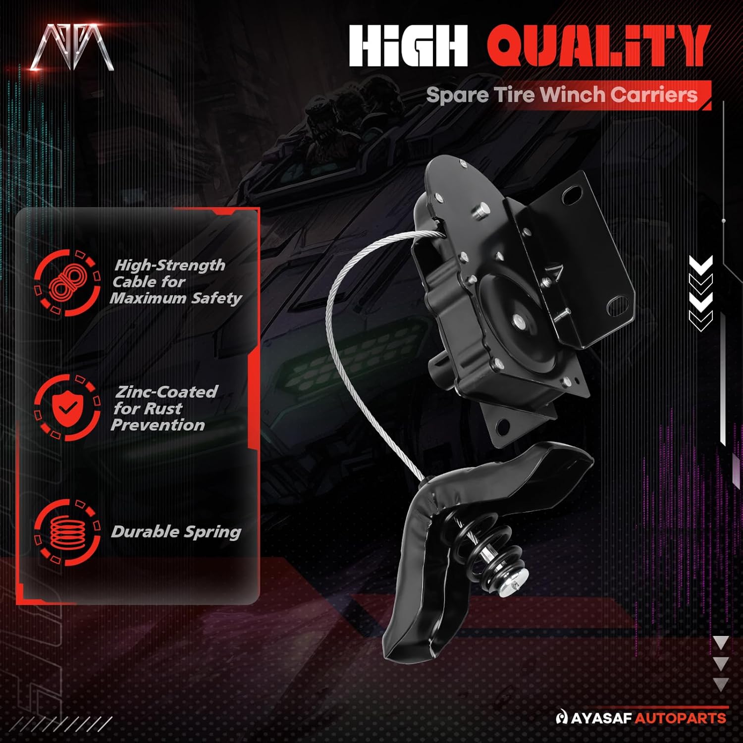 MAYASAF Spare Tire Hoist 924-527 Wheel Carrier Hoist Spare Tire winch for Ford 1996-14 E-150/E-250/E-350(Econoline/Club Wagon), 2000-17 E-450, 2002-03 E-550, 1996-99 Econoline Super Duty