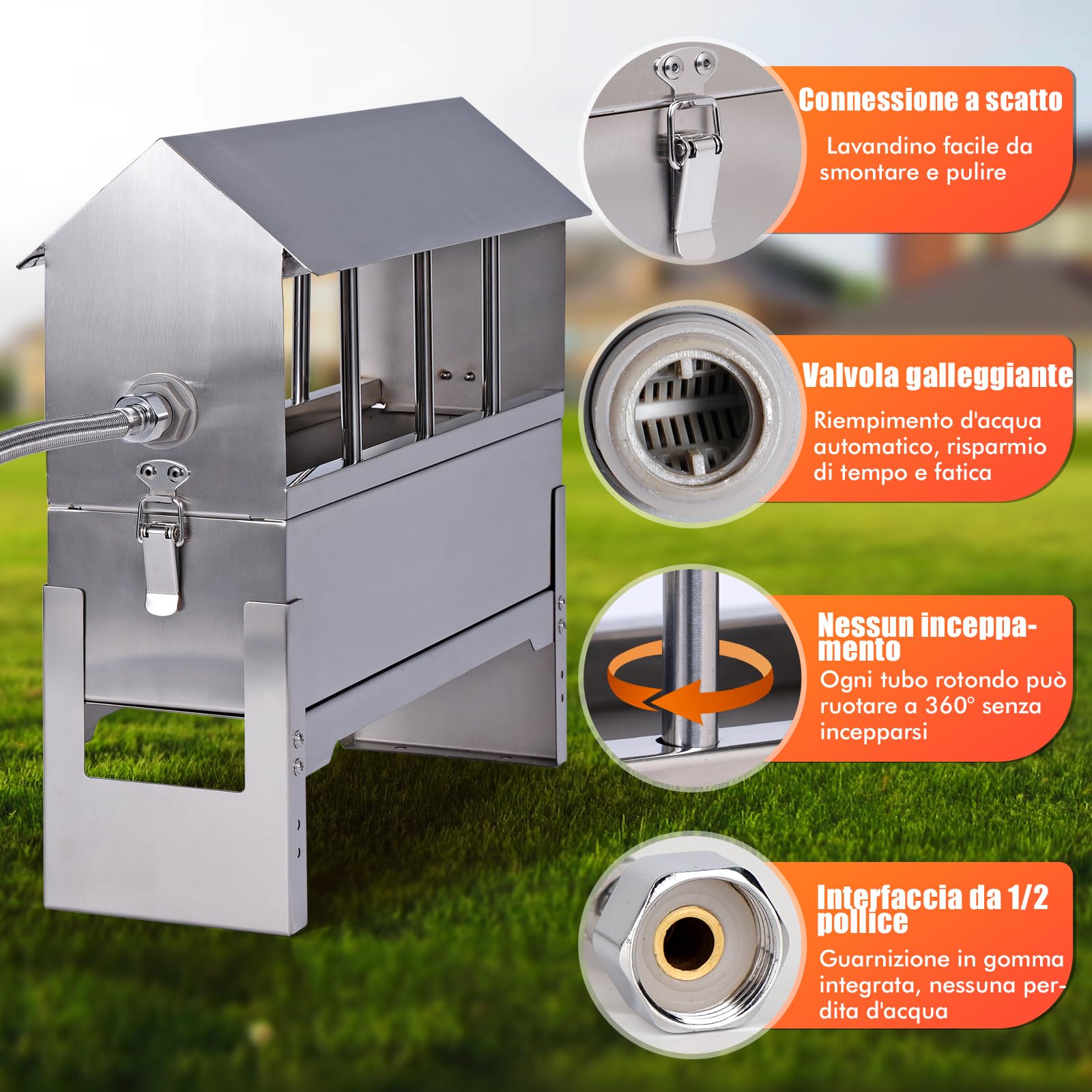 Annaffiatoio Per Piccioni Drinker Automatico In Acciaio Inox Con Valvola Galleggiante Da 1/2 Pollici, Alimentatore Per Quail, Pollo, Ducks, Gees