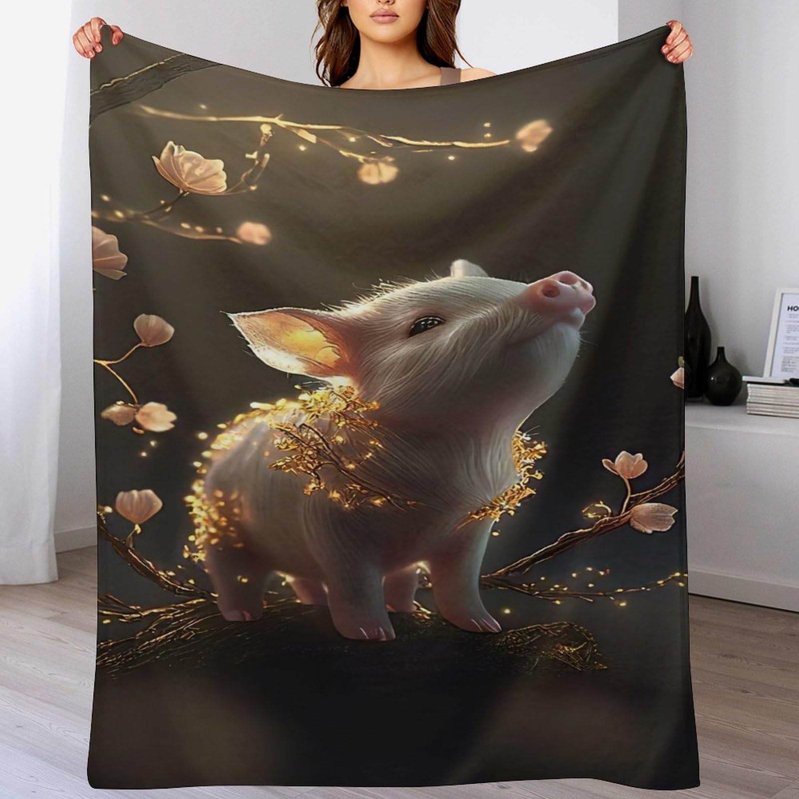 Plaid cochon mignon en flannel : finis les lits froids avec cette couche epaisse