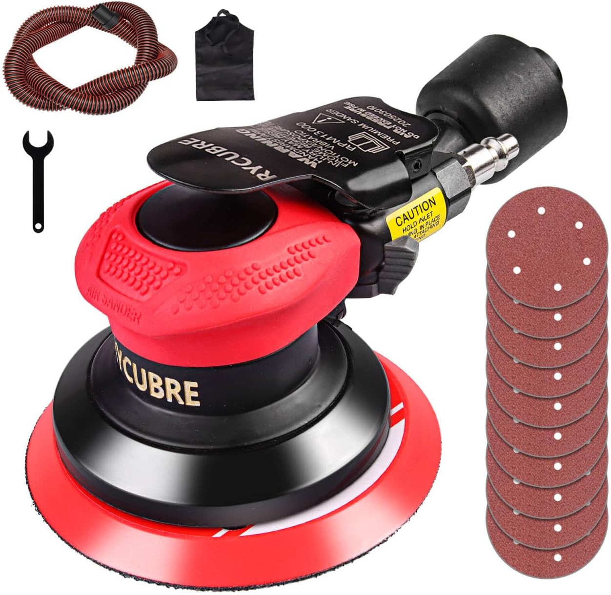 5 Inch da Sander - Professional Air Sander, Pneumatic Orbital Sander/Air Orbital Sander for Auto Body Work, DA Sander for Auto Body & Lijadora de Aire (5 Inch)