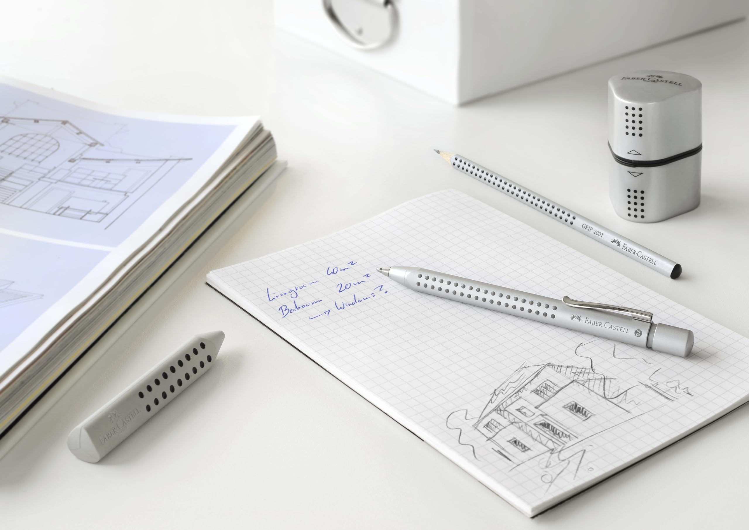Faber-Castell 217497 - Kurşun kalem Grip 2001, sertlik derecesi HB, 2'li set