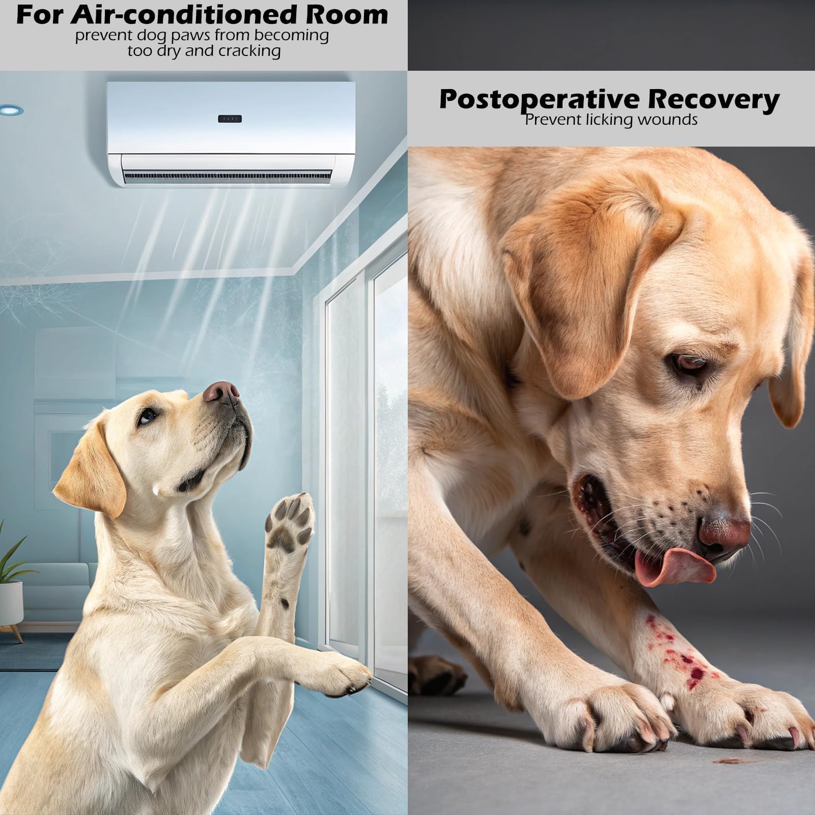 EXPAWLORER 6Pcs Anti Slip Dog Socks to Prevent Licking Paws, Dog Shoes for Winter, Double Sides Dog Boots & Paw Protectors Booties for Hardwood Floors with Grippers Small Medium Large Senior Dogs, M - image 8