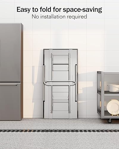 Miniatura 6 de RIEDHOFF Mesa plegable de acero inoxidable de 48 x 24 pulgadas, Certificado NSF Resistente Mesa de preparación de cocina comercial para el hogar,