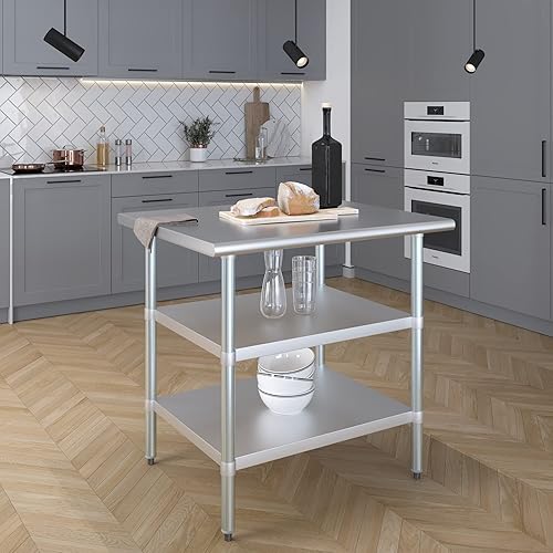 Vista 258 de Mesa de trabajo de acero inoxidable AmGood