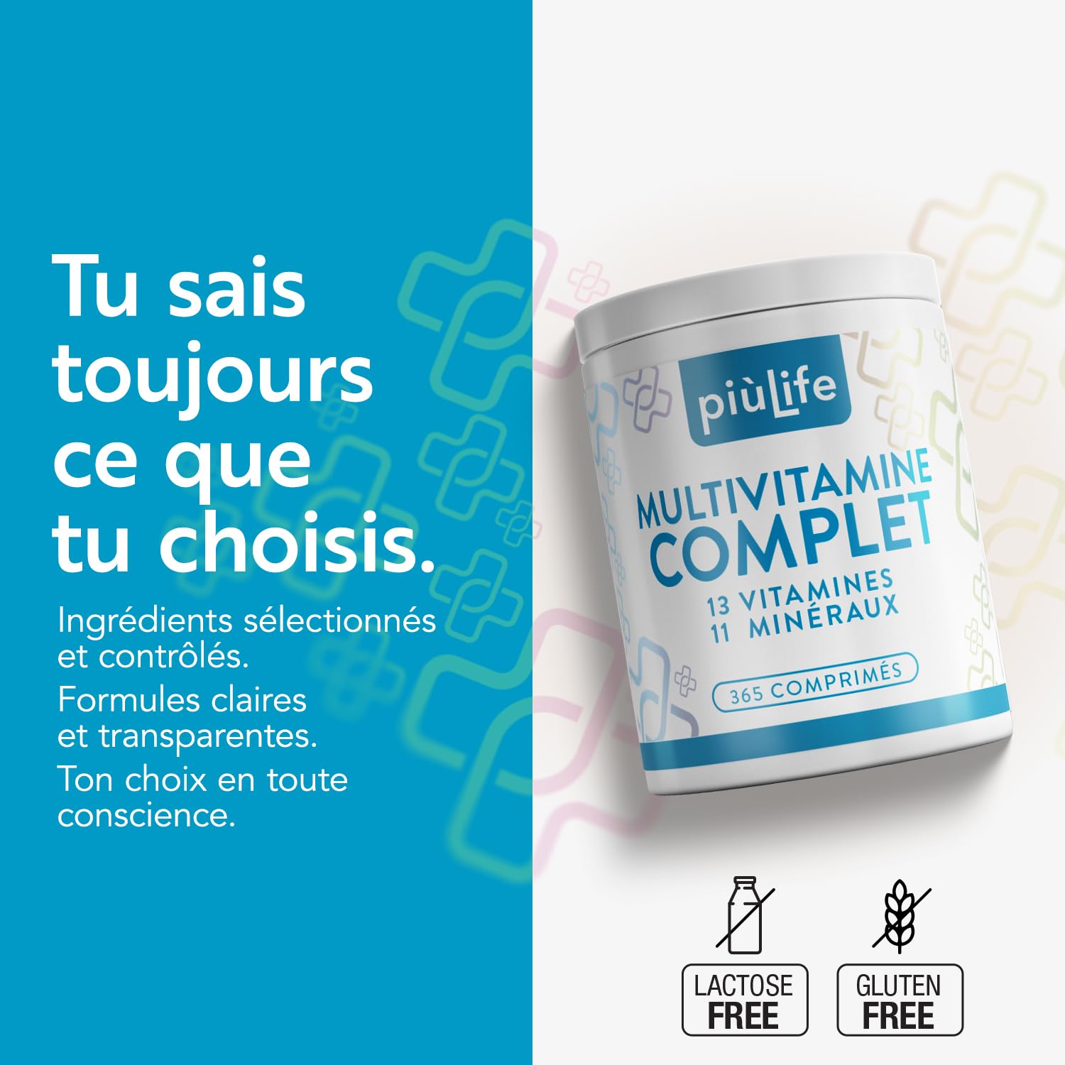 Multivitamines Et Minéraux 1 Par Jour PiùLife (lot de 2), Immunité Adulte Homme Femme Enfants, Vitalité Energie Defense, Hiver, Vitamine D B C Calcium Zinc Fer Magnesium | Immunité Adulte Homme Femme Enfants, Vitalité Energie Defense, Hiver, Vitamine D B