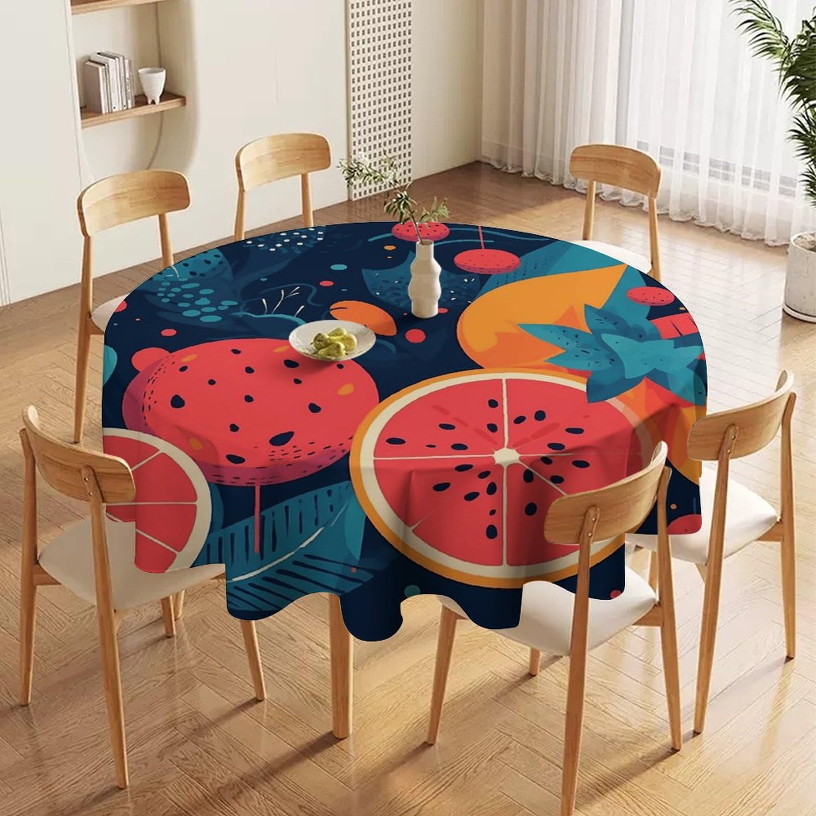Nappe ronde colorée anti-tache en tissu pour mariage 178cm