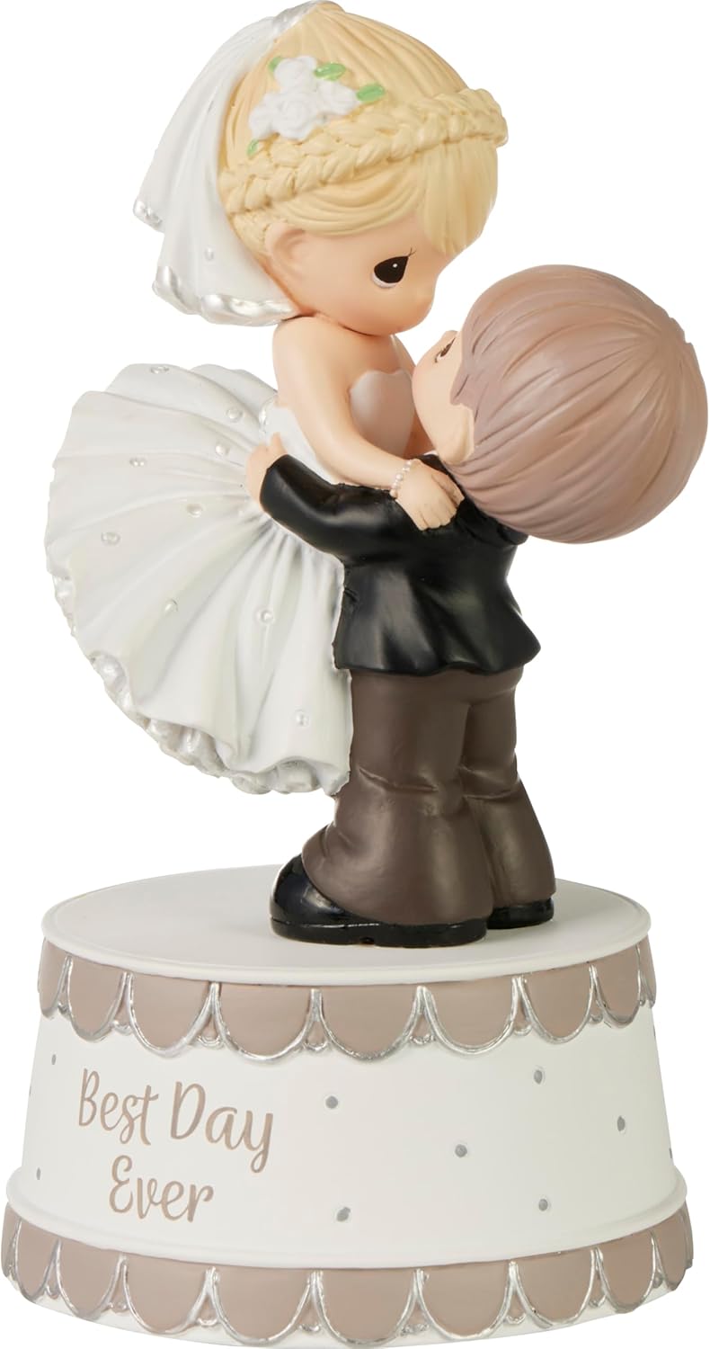Precious Moments Wedding Musical Figurine | Best Day Ever Resin Musical | Plays Music | Wedding Gift | Couples Decor | Hand-Painted