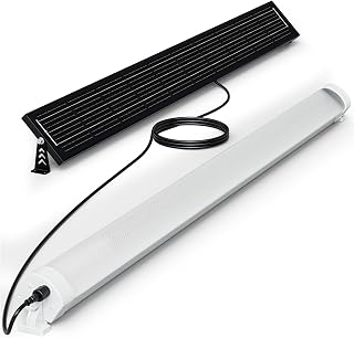MMKT Solar Powered Shed Light with Motion Sensor & Remote Control, LED Ceiling Light, IP65 Waterproof Split Solar Light for Garage, Shop, Barn, Carport