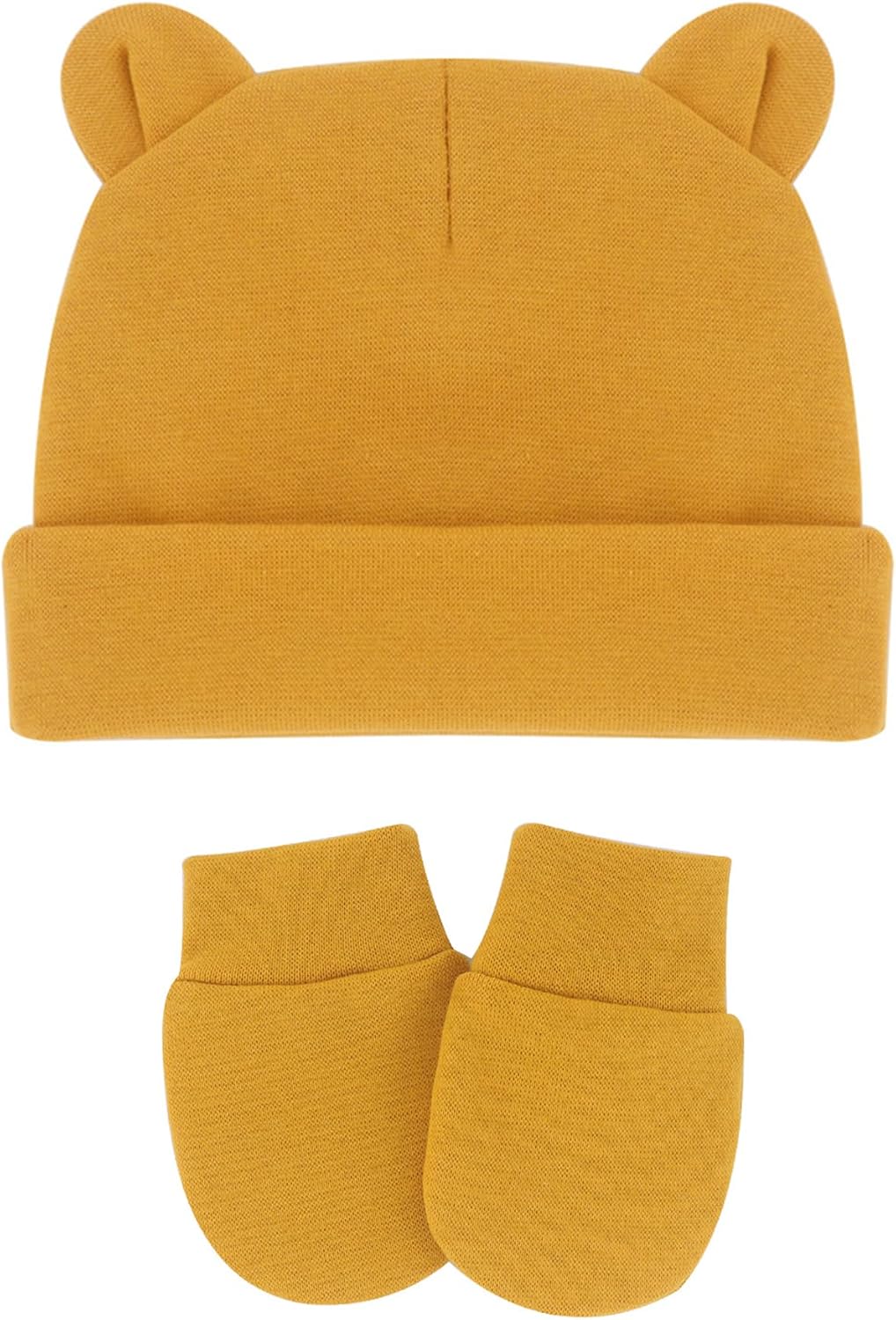 UTTPLL Newborn Hats Mittens Set Toddler Girls Boys Cotton Nursery Hospital Beanie No Scratch Gloves Unisex Baby Infant Caps
