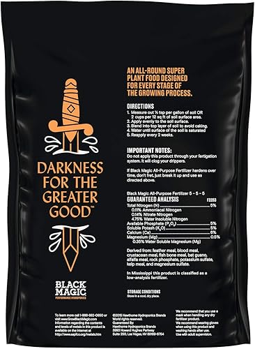 Miniatura 2 de Black Magic Fertilizante multiusos - Fórmula de amplio espectro, para jardines tradicionales e hidropónicos, 5-5-5, 5.5 libras (paquete de 2)