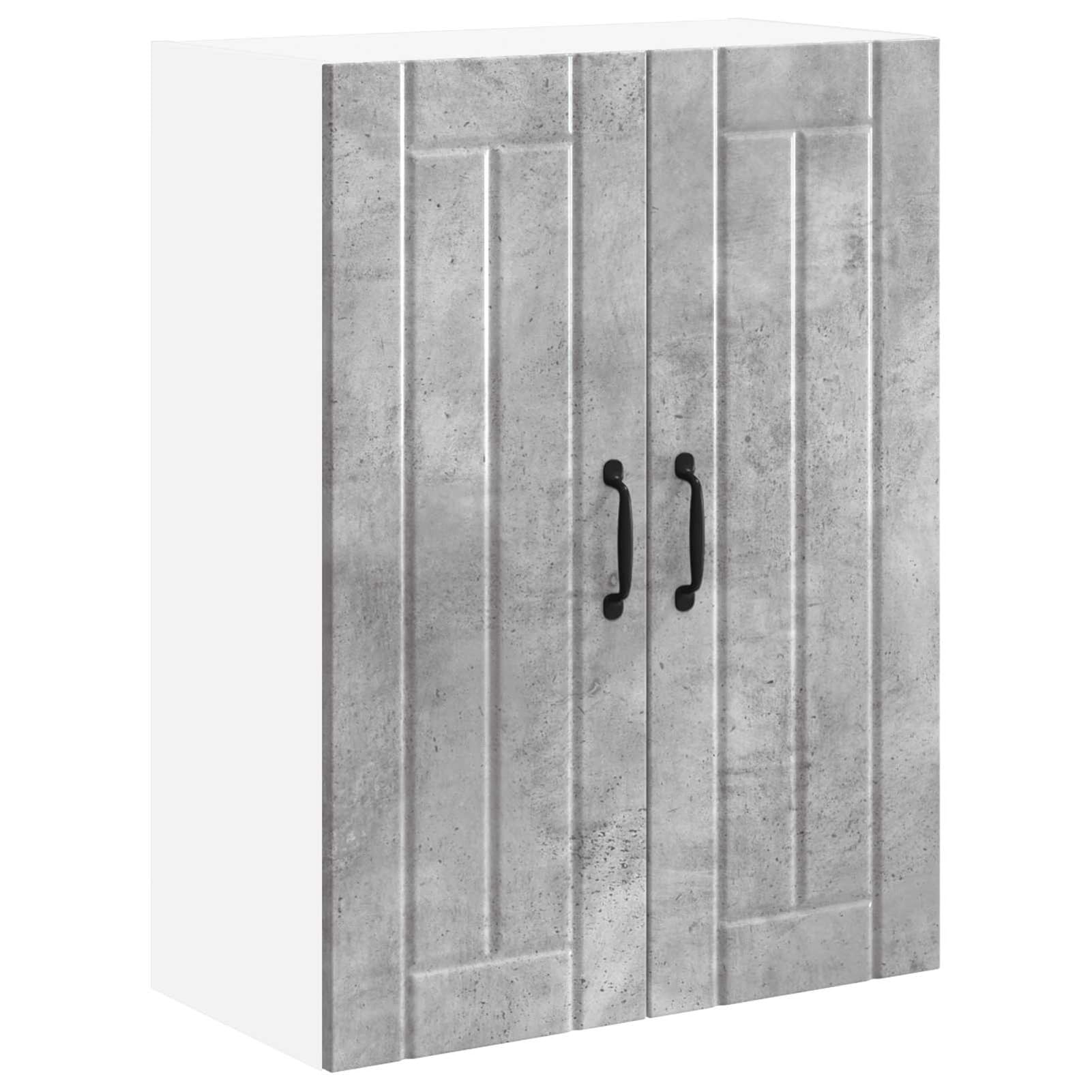Tidyard Küchenschrank Beton Grau 60 x 31 x 80 cm Holzwerkstoff, Küchen Oberschrank Hängeschrank für Renovierung Nachrüstung885048