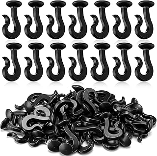 Silkfly 50 Pack Plastic Gazebo Curtain Hooks Black Heavy Duty Replacement Hooks Accessories for Gazebo Track Mosquito Netting Canopy Curtains