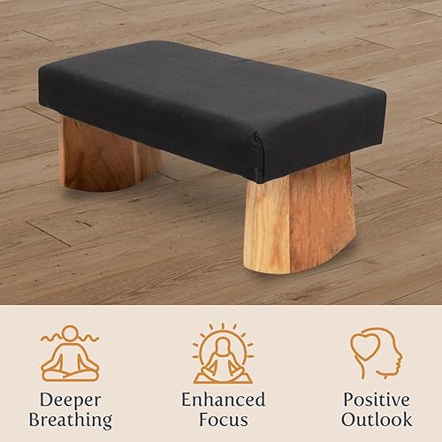Miniatura 6 de Banco de meditación- madera de acacia, negro