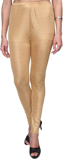TRASA Tailored Cut &amp; Slim Fit Stretchable Nylon Elasthane Fabric Ankle Length Shimmer Leggings for Women - Sizes - M,L, X...