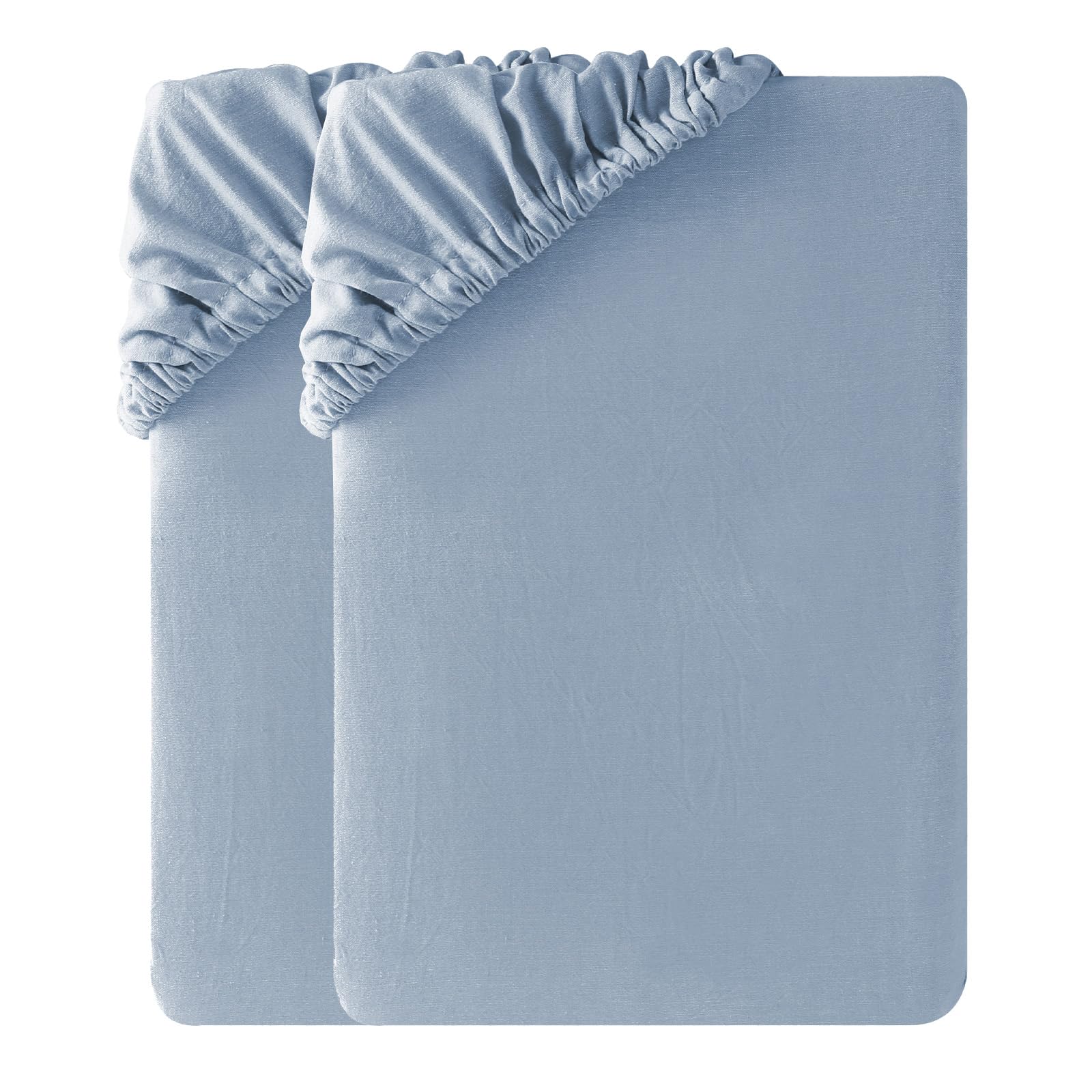 SOULFUL Spannbettlaken 160x200cm 2er Set, 100% Baumwolle Haiya Blau