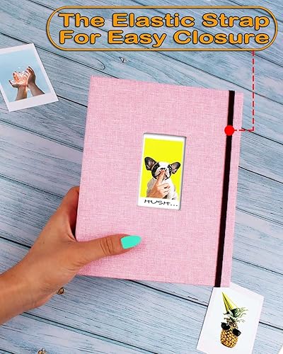 Miniatura 2 de GPIRAL Álbum de fotos 2x3, 208 fotos verticales - Cubierta de lino, Libro porta tarjetas fotográficas Kpop, Carpeta para tarjetas fotográficas,