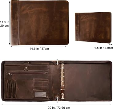 7 Ring Check Binder for Business Checks, Checkbook Binder with Zipper for 3-up Business Checks,Personalized Check Book Portfolio for 9 x 13 inch 200 Sheets - 600 Checks, Check Holders for Men/Women