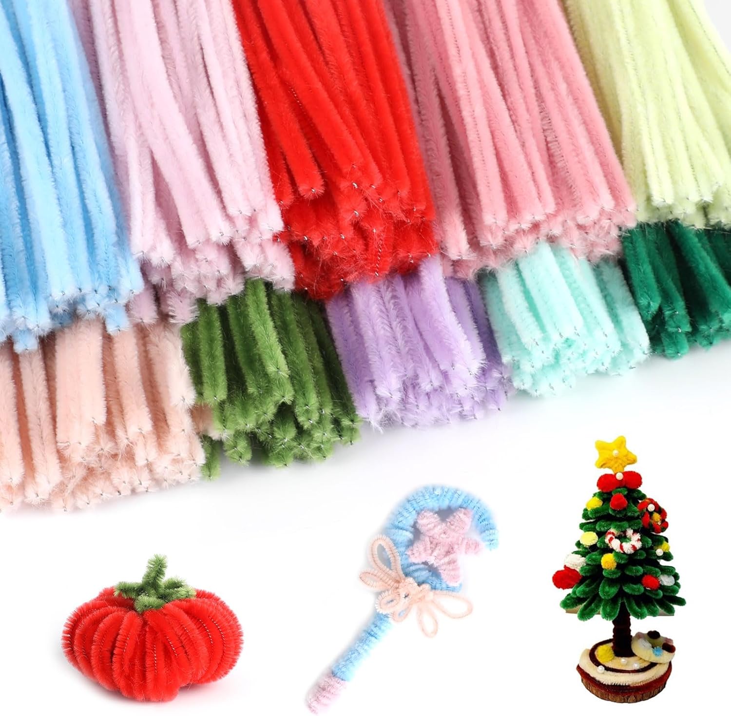 LOMIMOS 1000Pcs Pipe Cleaners Craft,Pipe Cleaners Chenille Stem Colorful for Kids Craft Supplies Easter Christmas Home DIY Handmade Art (10 Color)