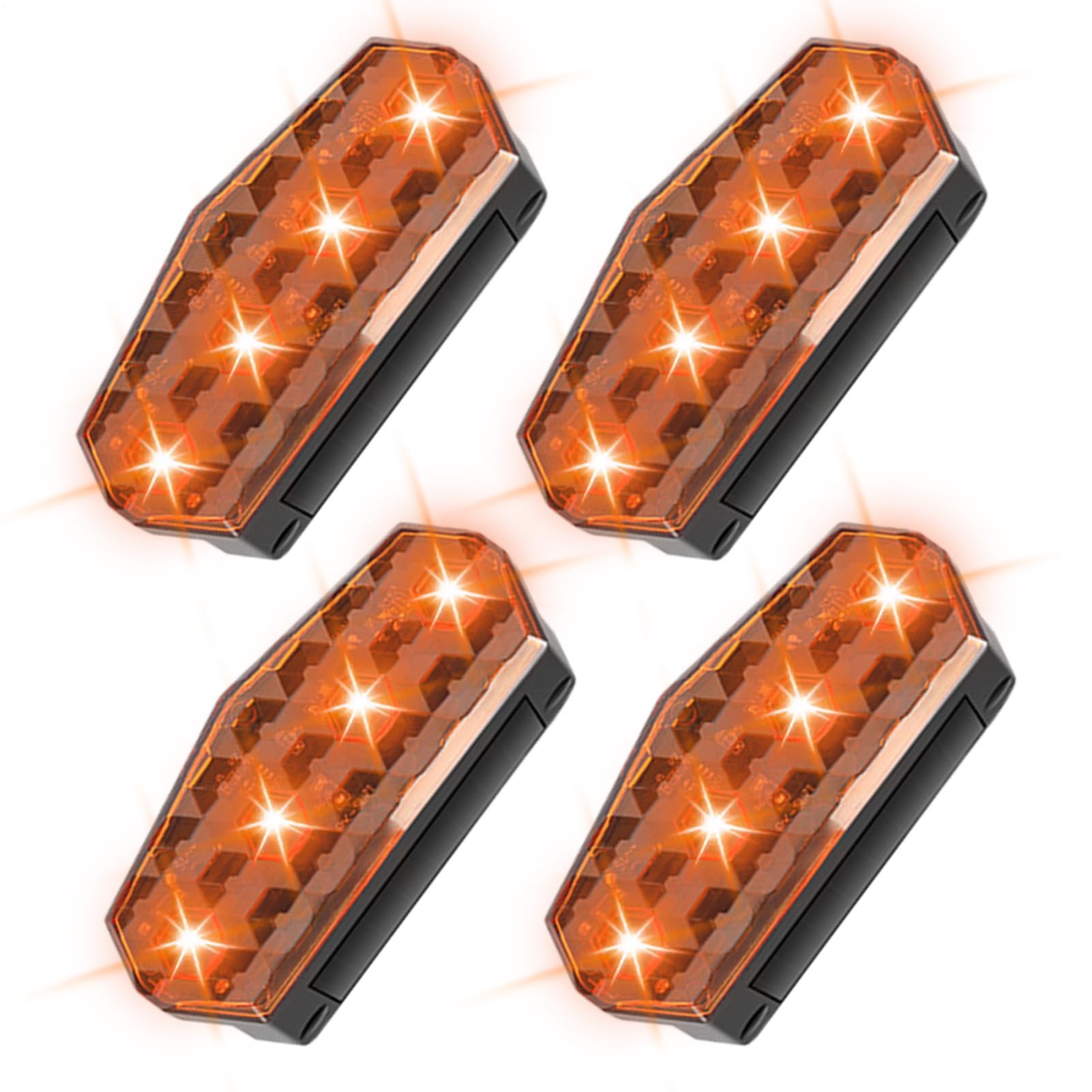 Luces estroboscópicas de alta luminosidad con 4 lámparas inalámbricas para coche y moto 8