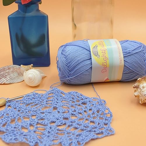 Miniatura 4 de JubileeYarn - Hilo deliciosamente fino, bambú con peso de encaje, 1.76 ozmadeja, 218 Frozen Tidepool, 4 madejas