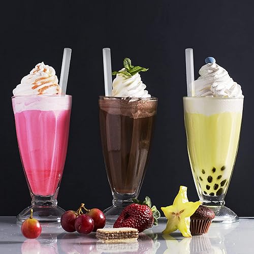 Vista 3 de 400 pajitas Boba transparentes jumbo, pajitas de batido de plástico desechables envueltas individualmente, pajitas grandes de boca ancha