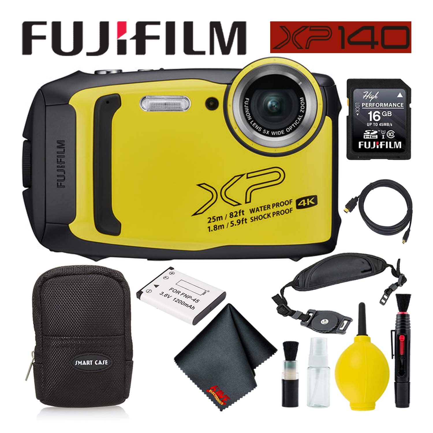 Fujifilm Finepix Xp140 Waterproof Digital Camera 600020657 Yellow