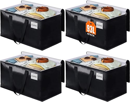 Miniatura 8 de BlissTotes Bolsas de mudanza, cajas de mudanza resistentes con cremalleras superiores y asas resistentes, bolsas de almacenamiento para ahorrar