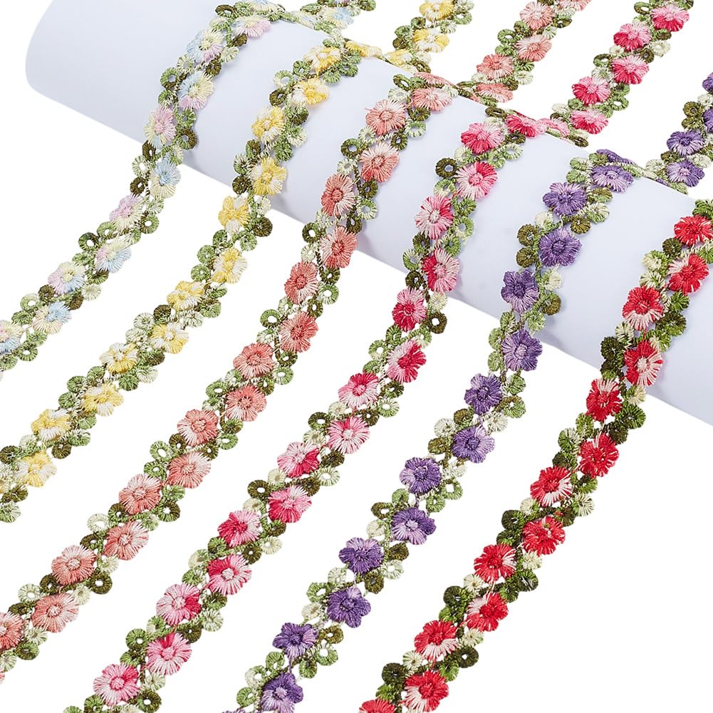 Cinta de encaje de flores de 6 colores AHANDMAKER de 7/8 pulgadas para costura