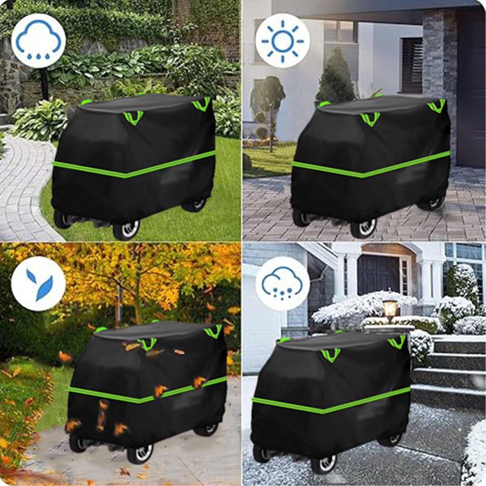 genérico funda patinete electrico compatible con Shoprider Sunrunner 3,material 210D,a prueba de polvo y sol,impermeable,con bolsa de almacenamiento（Black Green）