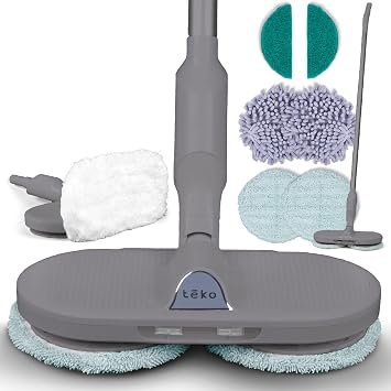 TEKO Electric Mop | As Seen on TV Power Mop | Hardwood Floor Mop with Baseboard Cleaner Attachment | Floor Mops with Washable Pads Included Graphite