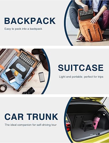 Miniatura 152 de Dyforce Taburete plegable de 9 pulgadas, taburete para niños, taburetes resistentes para adultos, taburetes de pie compactos, taburetes ligeros para