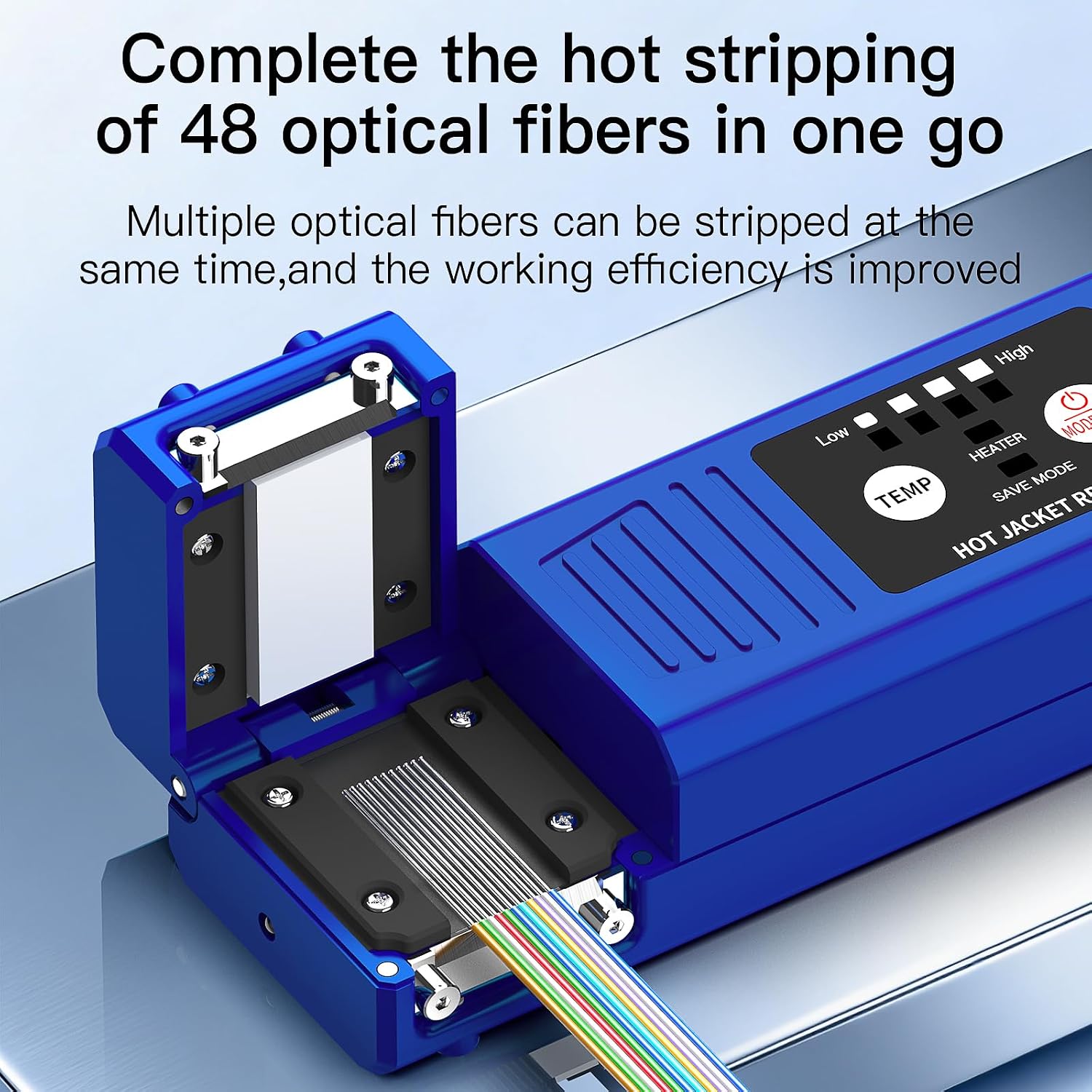 Fiber Optical Thermal Stripper S8 FTTH Fiber Thermal Stripping Tool | Compatible with bare fiber/bundle and ribbon fiber, Suitable for 1-48 core, 8-level temperature regulation, Dual heating mode