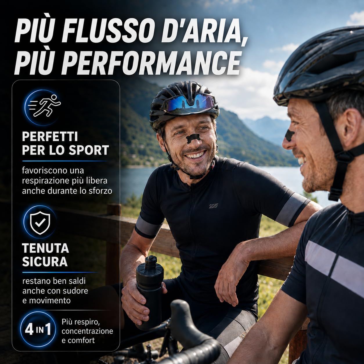 60pz Cerotti Nasali Antirussamento per Sport, Respira Bene, Dormire Meglio, Tenuta Forte, Asticelle Rinforzate, Antisudore, Giorno e Notte, per Uomo, Donna, Bambino, Dilatatore Nasale
