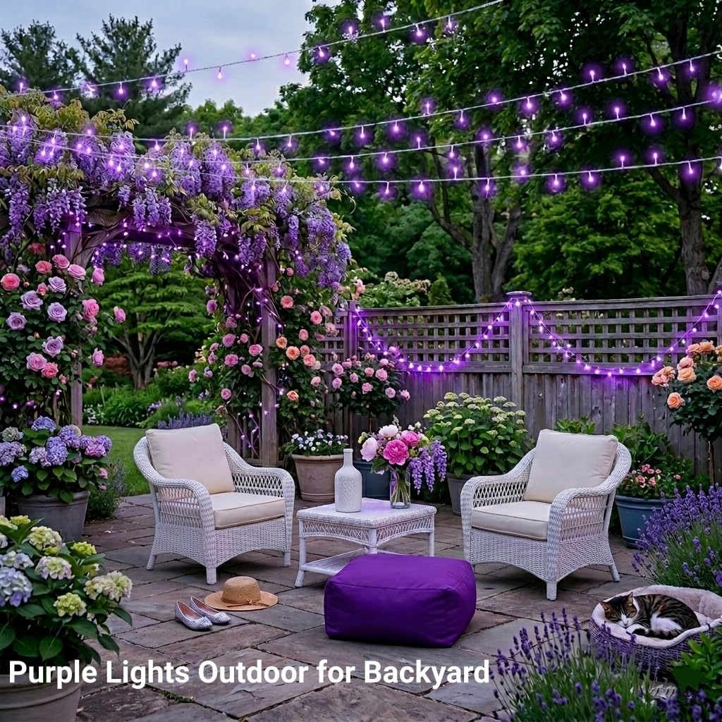 JMEXSUSS 600 LED Purple Christmas Lights Outdoor Indoor, 168ft