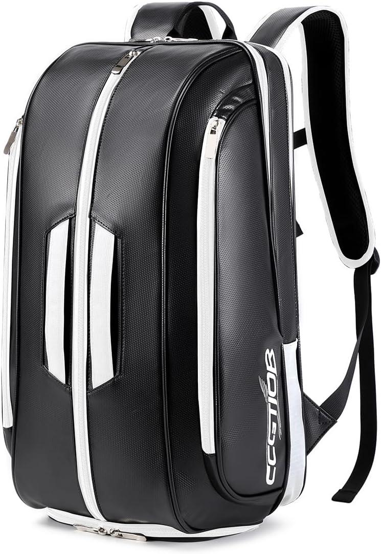 multi-use beach tennis bag for sport convertible padel backpack with shoe compartment, laptop sleeve,fence hook,ball sleeve