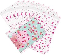 Vista 50 de COQOFA 100 piezas de bolsas de celofán transparentes para regalos con forma de corazón dorado de 17,78 x 30,48 cm, bolsas de fiesta, para caramelos