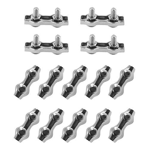 Abrazaderas de cable dúplex de acero inoxidable 304 de 2 postes para cuerda de alambre de doble perno TTZEZE para cuerda de alambre de 316 pulgadas